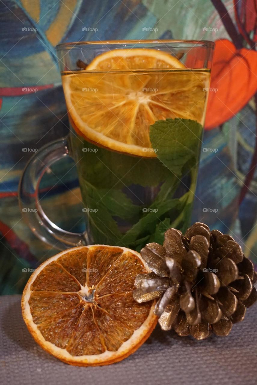 Winter#drink#orange#menta