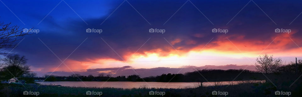 china sunset water lake by detrichpix