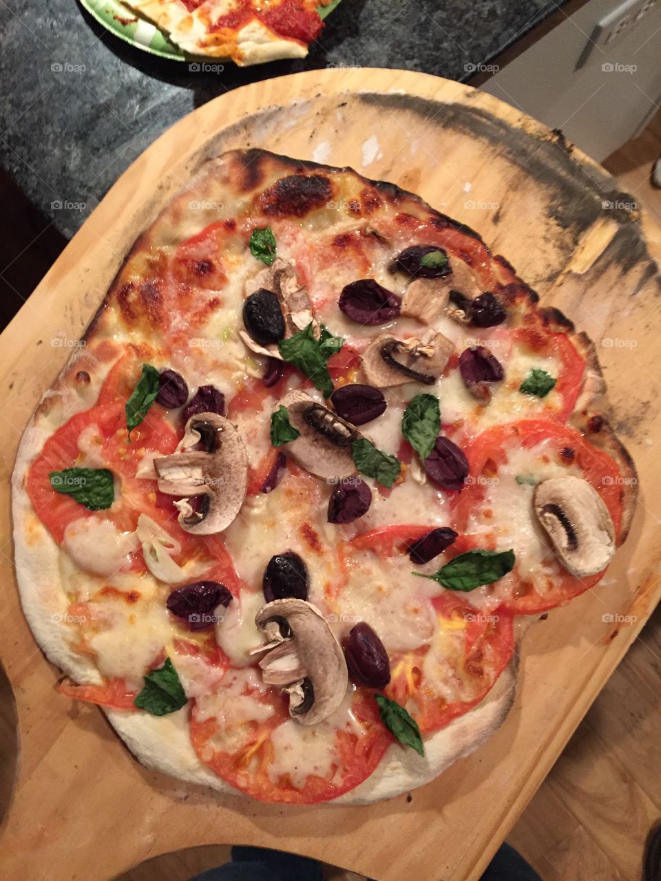 Homemade pizza oven pizza 