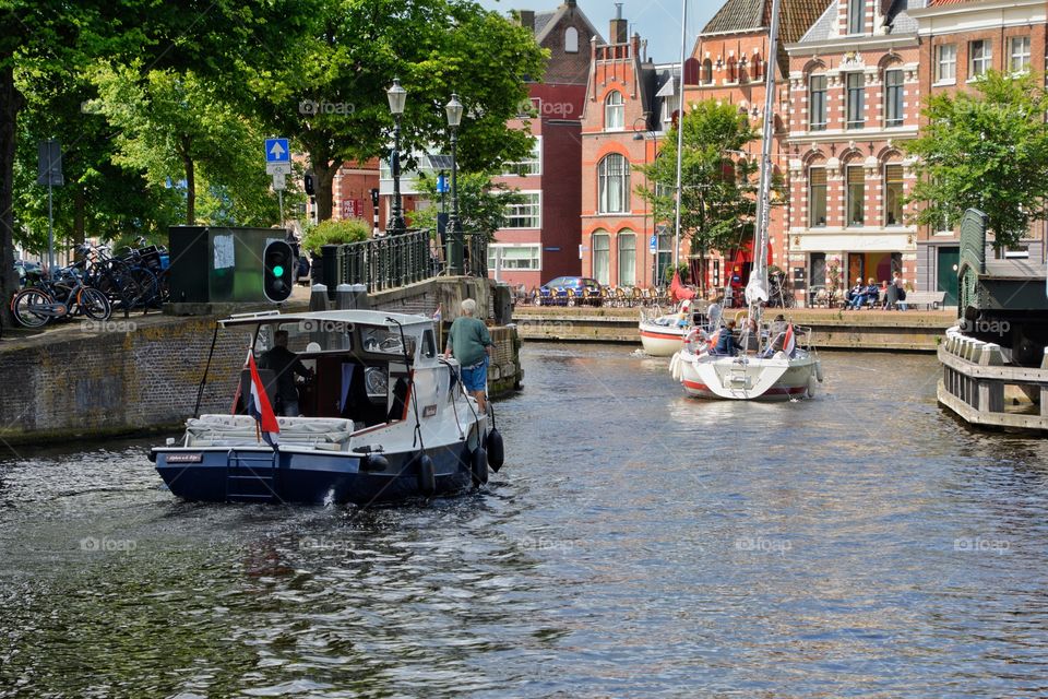 Dutch canal in Haarlem