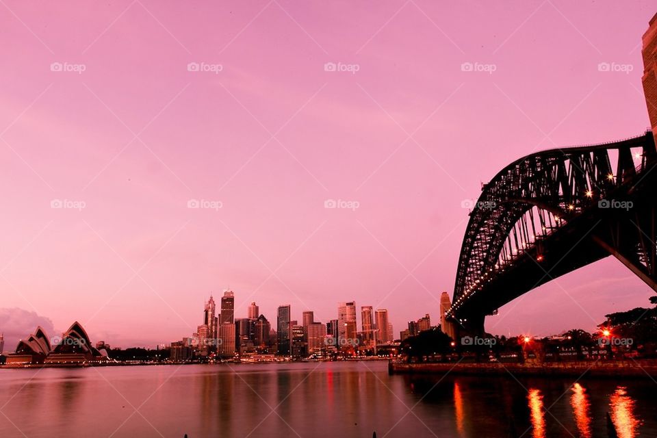 Sydney at dusk.