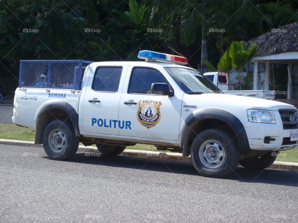 Dominican police truck