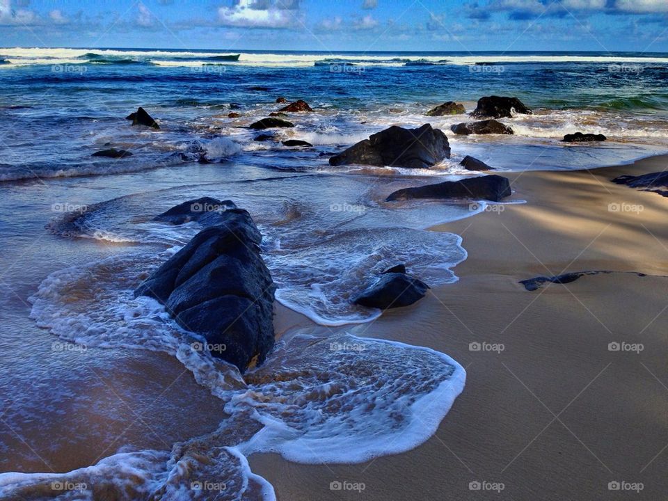 beach ocean nature clouds by 808bebe