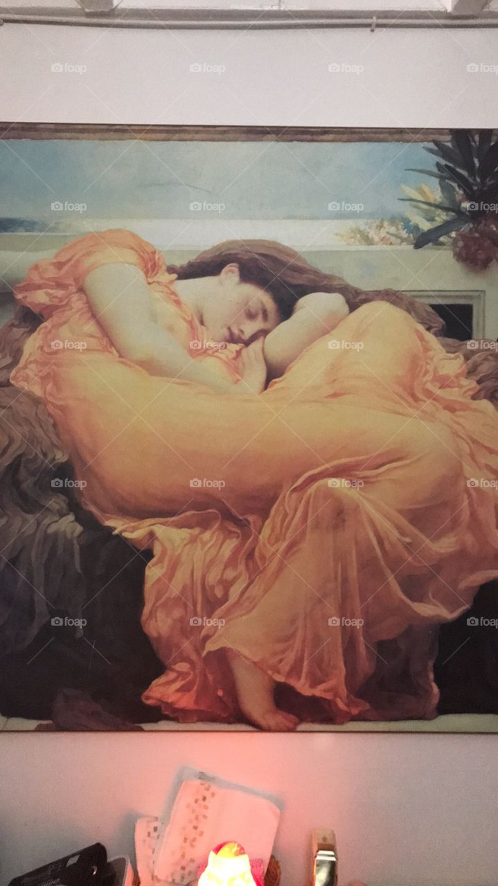 Beautiful classical art woman reclining 