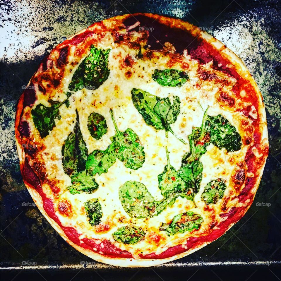 First ever home made 🍕.  Came out looking like this? Perfect. 