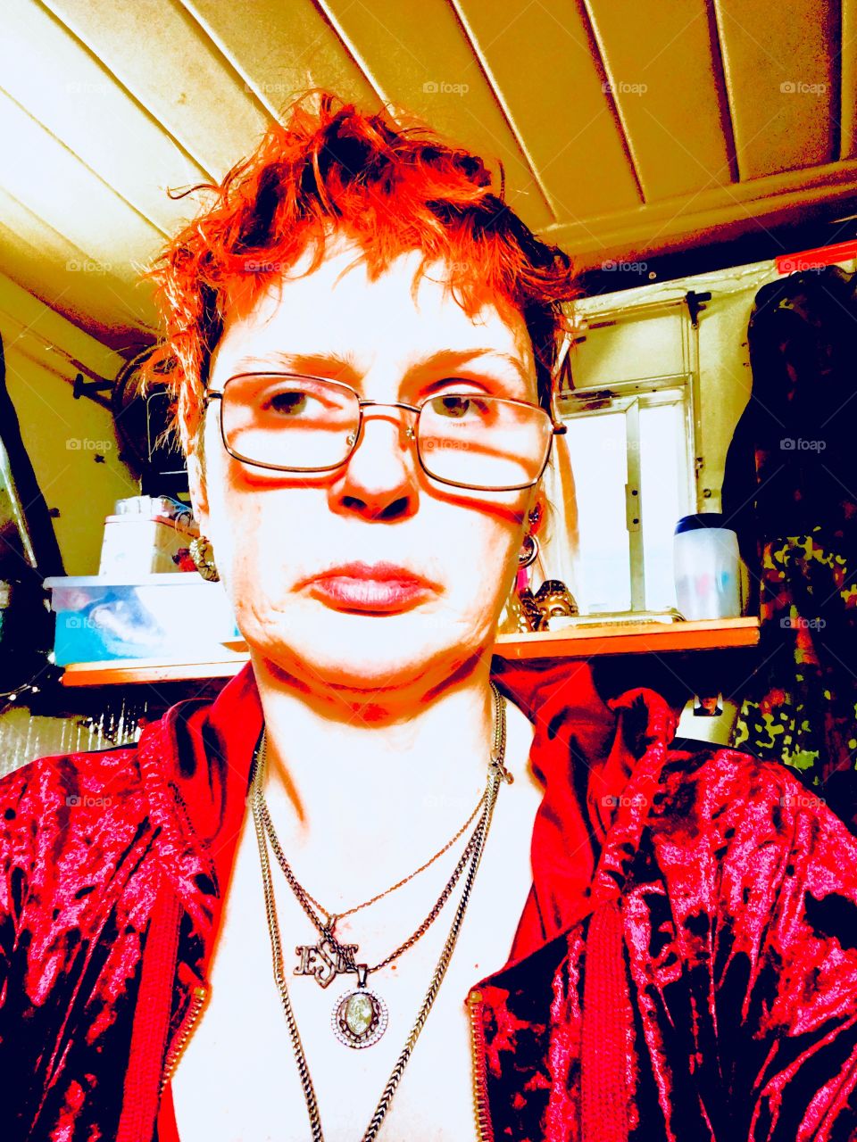 Self portrait aboard our boat called Salvation in Long Island City taken in 2019. Hypnotic Productions