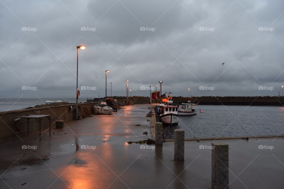 Water, No Person, Sea, Pier, Sunset