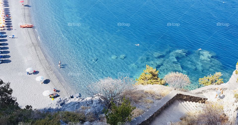 View of the beach of San Nicola Arcella, Calabria, South Italy 