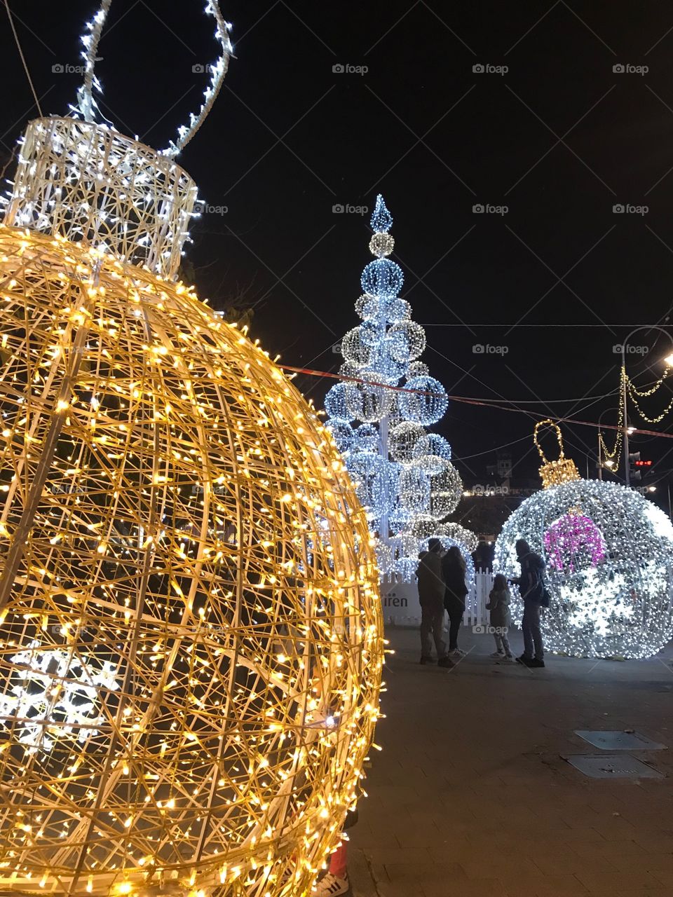 Christmas lights, Genoa, Italy 