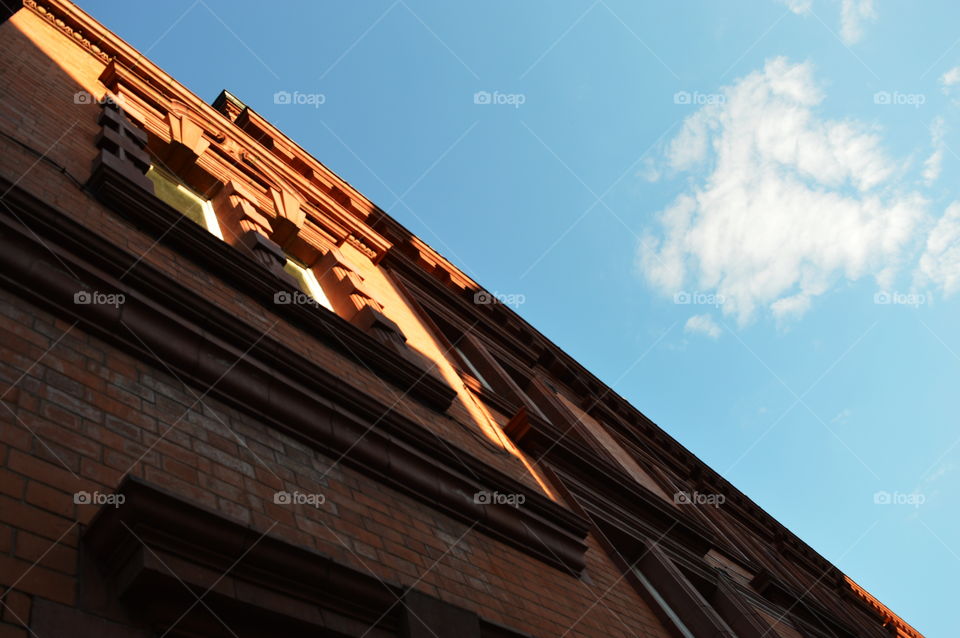 looking up. sky-architecture during the golden hour