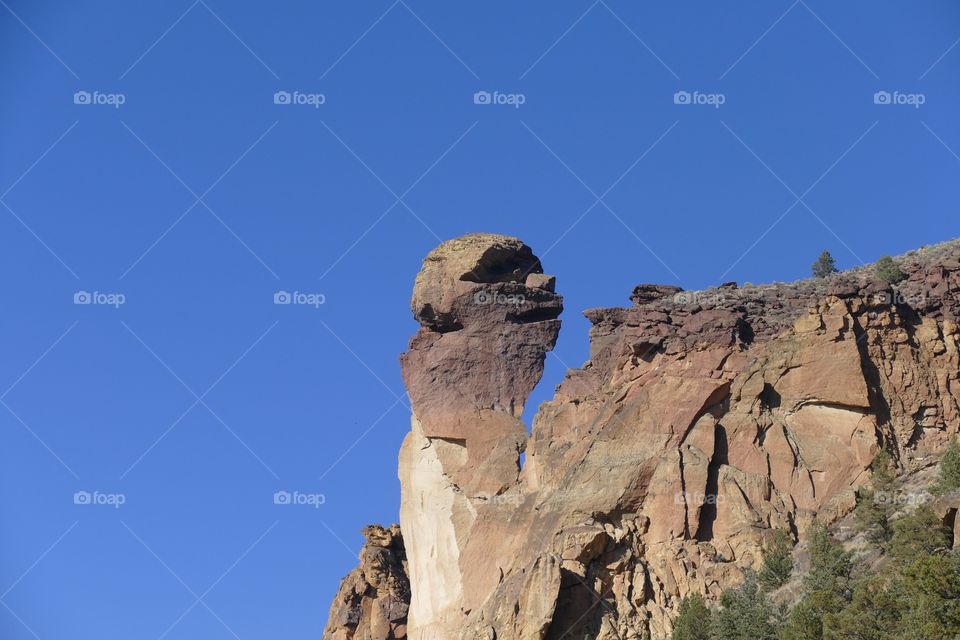 Monkey Face Rock, located in Smith Rock State Park in Oregon.