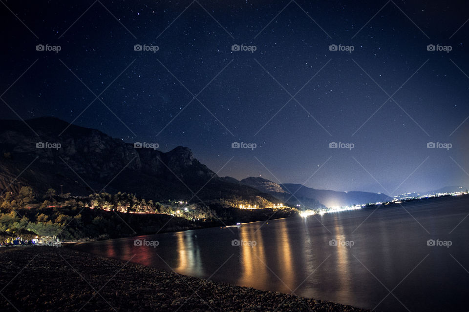 night at the beach under the starlight