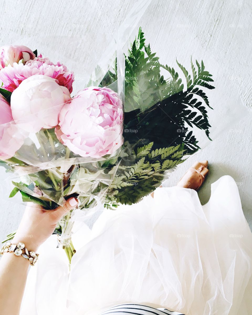 Peonies and tulle skirt 