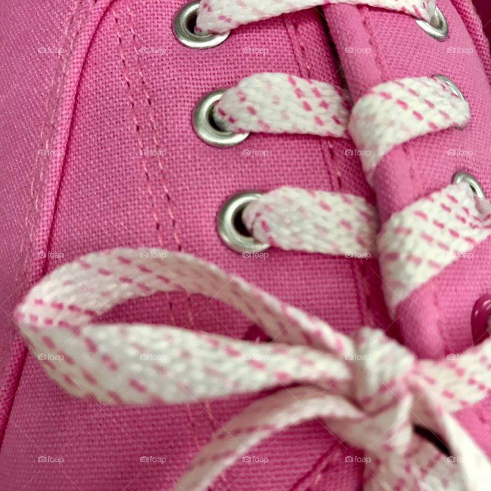 Full frame of pink shoe