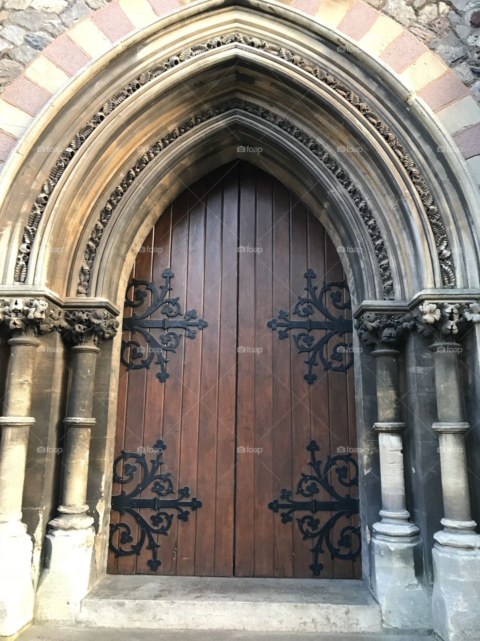 Church entrance which presents as rather elegant and eye catching