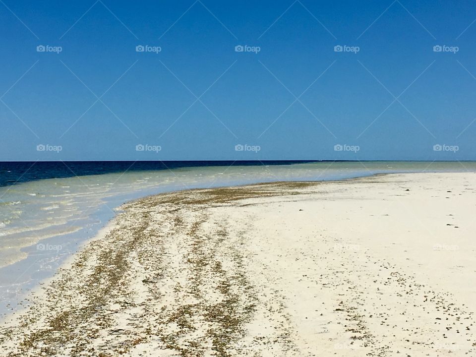 White beautiful remote, romantic pristine beach sandbar, 