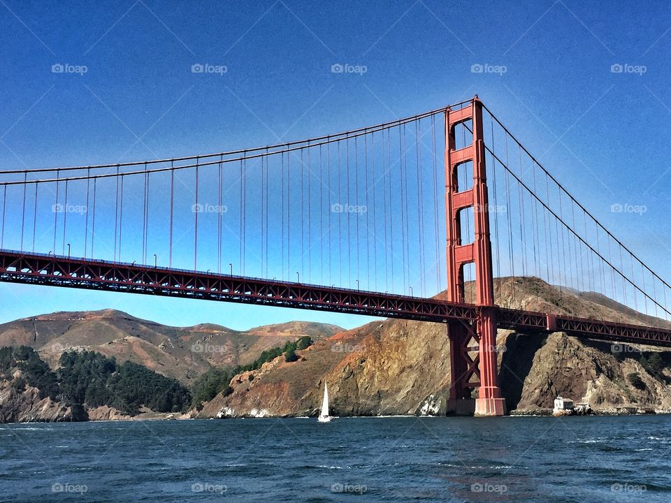Golden Gate . View of the Golden Gate from a boat.