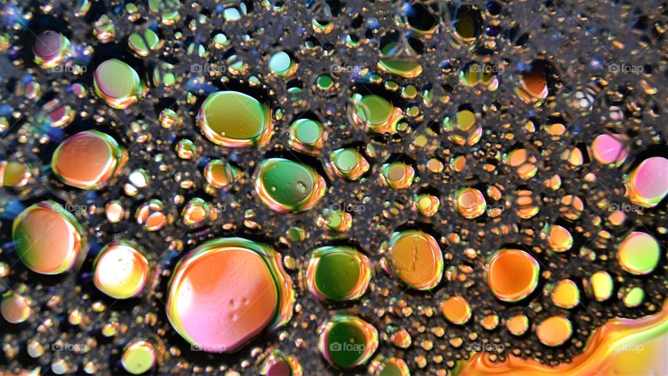 Bubbles in colourfull lights 