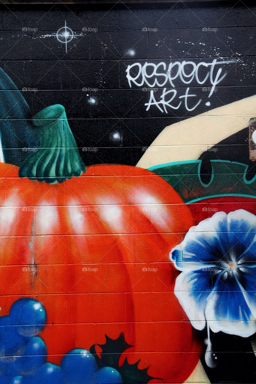 wall orange art pumpkin by Garbonzobean