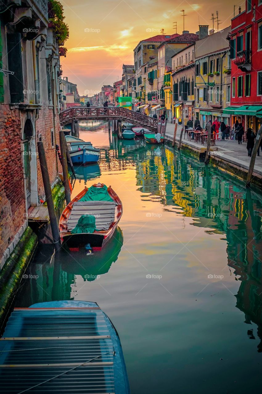 Venetian canal at dusk