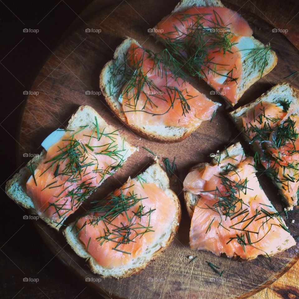Antipasti salmon butter and dill herb