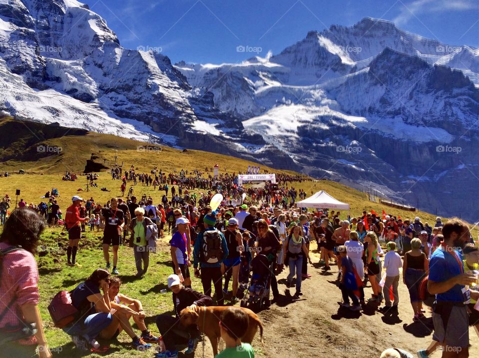 Jungfrau Marathon Finishline, top of Switzerland