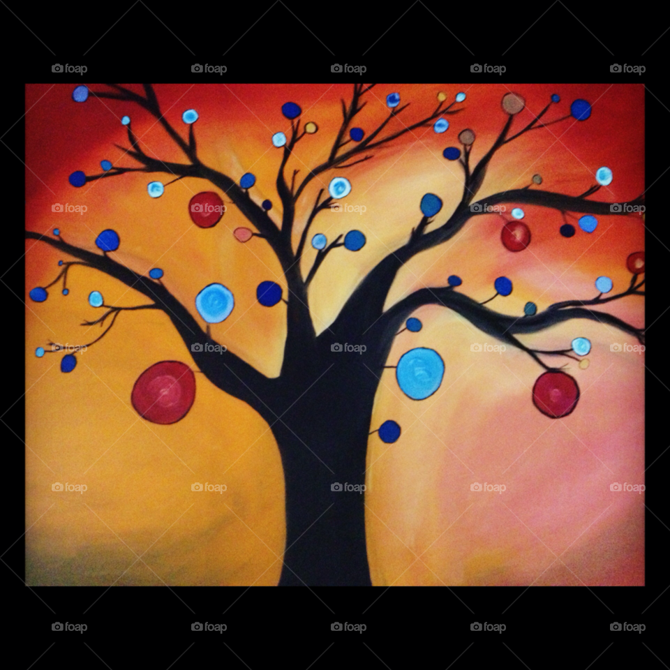 oil painting lucky tree my tree of fortune yellow by deanna93