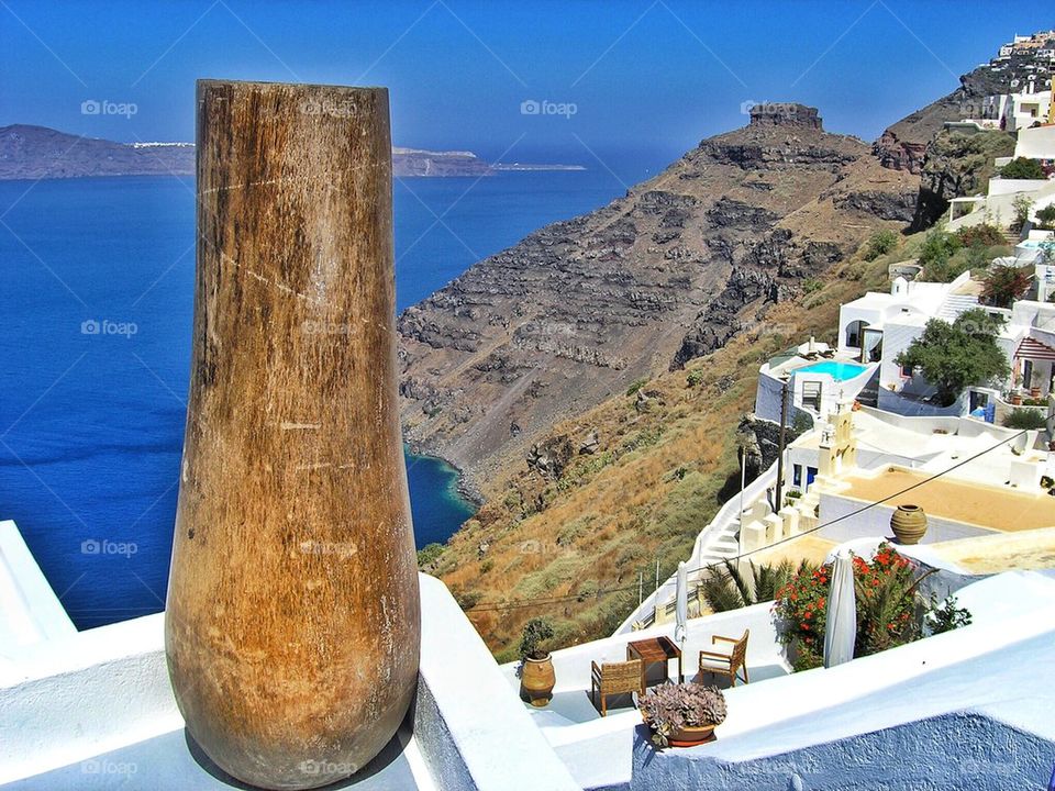 Beautiful view over the caldera at Santorini