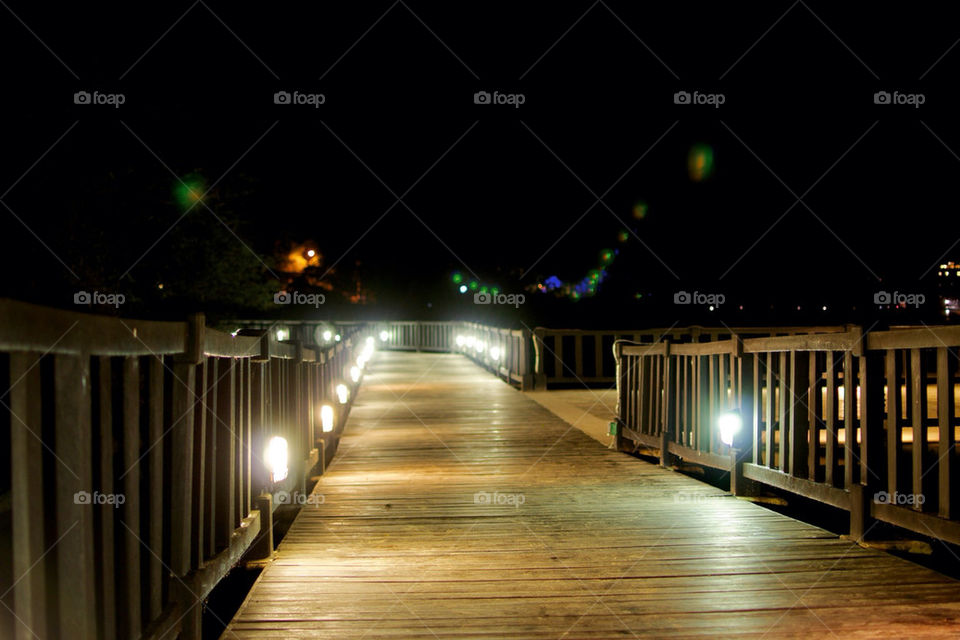 Dock in the beach in the night
