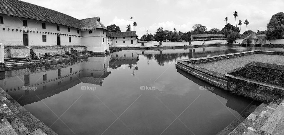 Building Structure of a temple pond from India