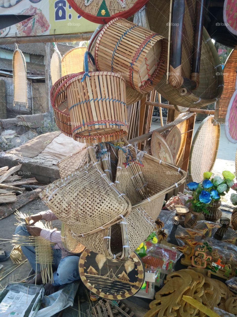Fish catching traps like item made of bamboo