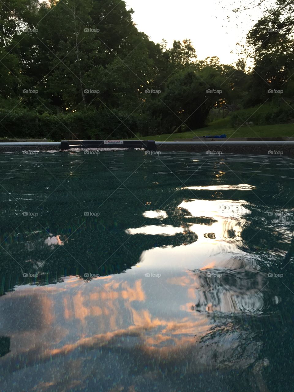 Sunset reflecting the pool 