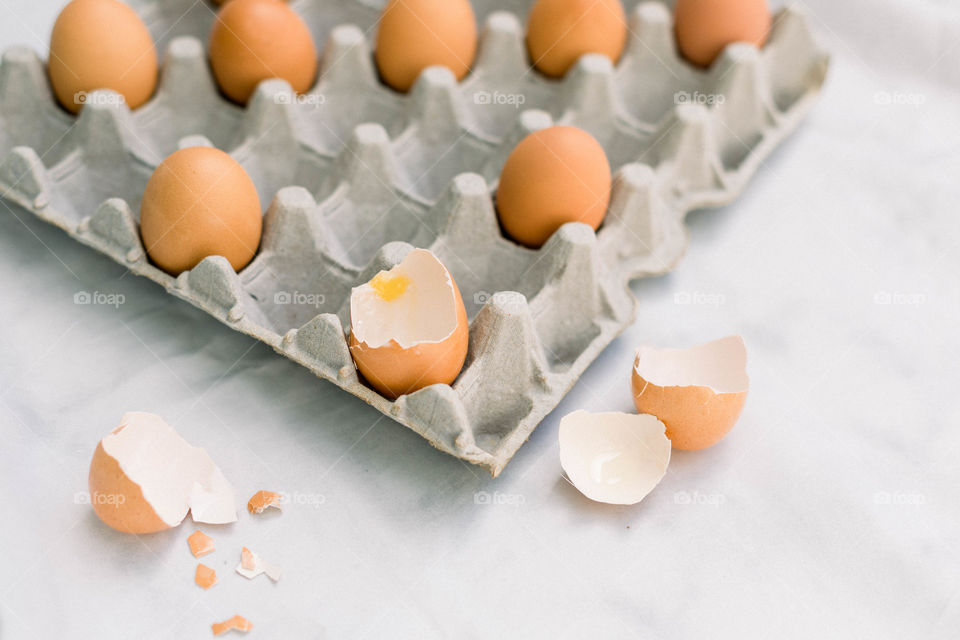 Eggs flat lay 