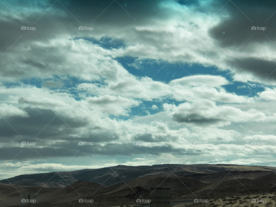 cloudy sky mountain scape