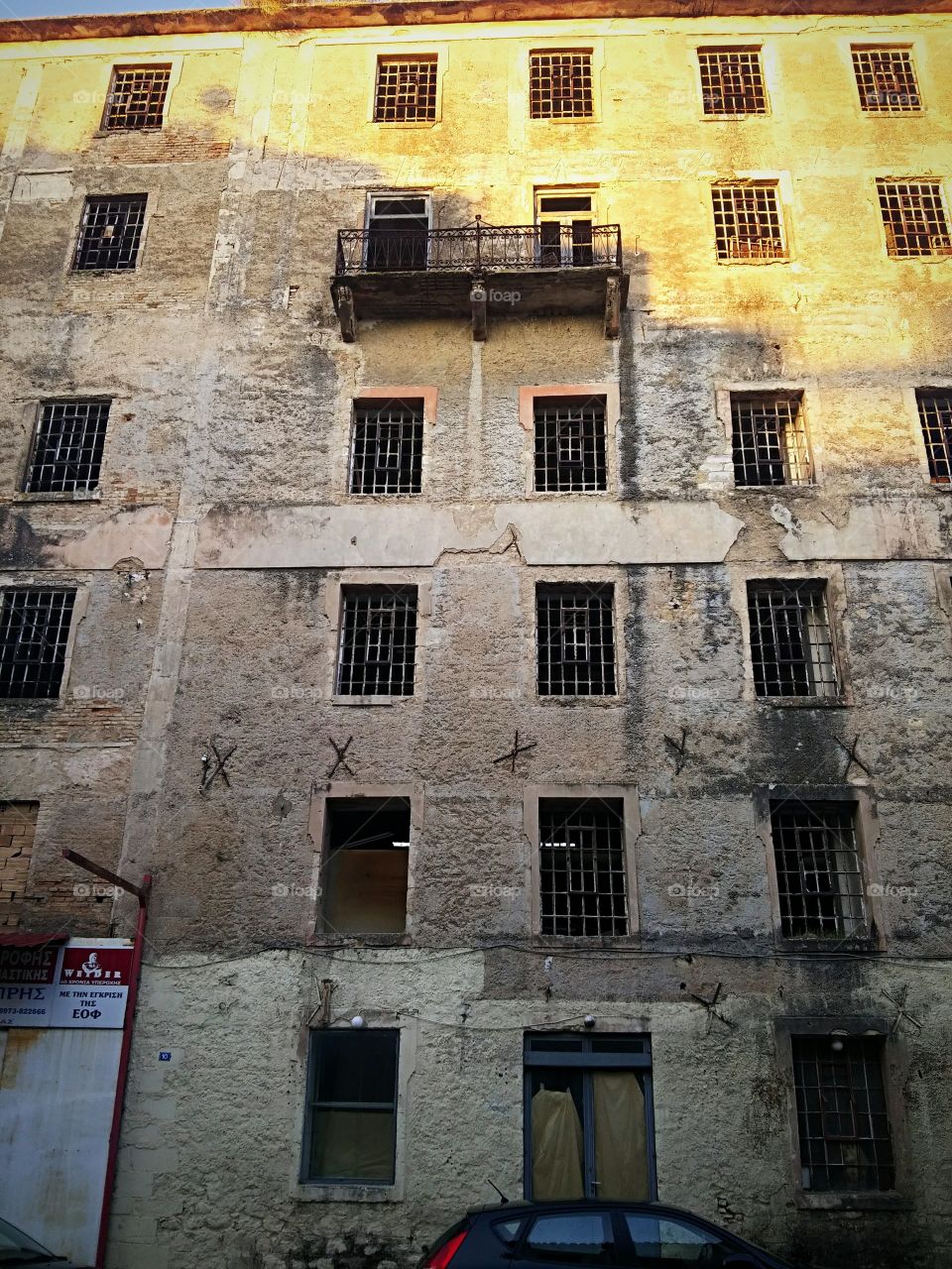 Windows of an abandoned apartment building