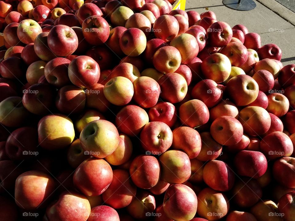 A group of red apples.