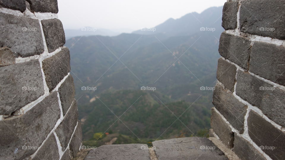 The Great Wall China looking out.