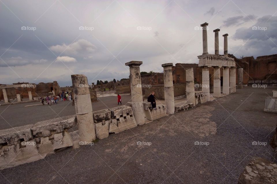 The ancient site of pompaii (pompai) near Naples in Italy 