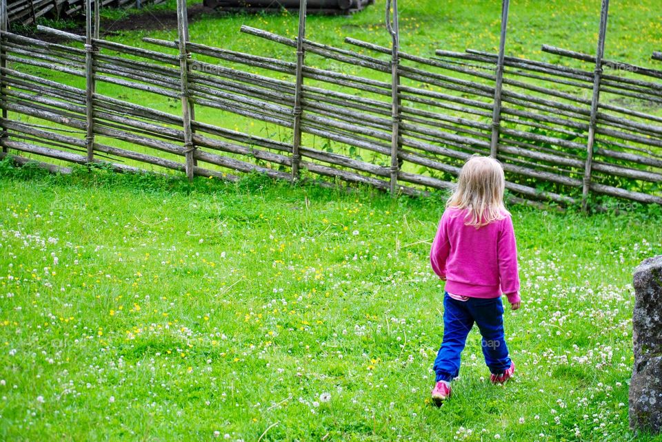 Girl on farm