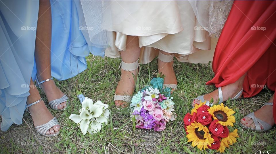 Senior prom fresh bouquet and high heels