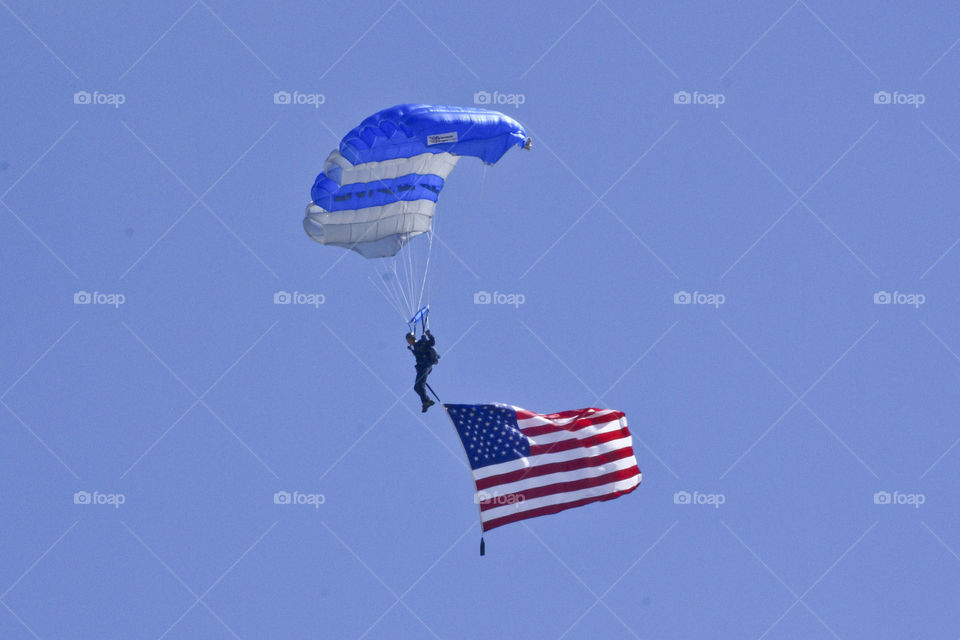 USAFA football game opening. Skydive opening of the USAFA and Army football game