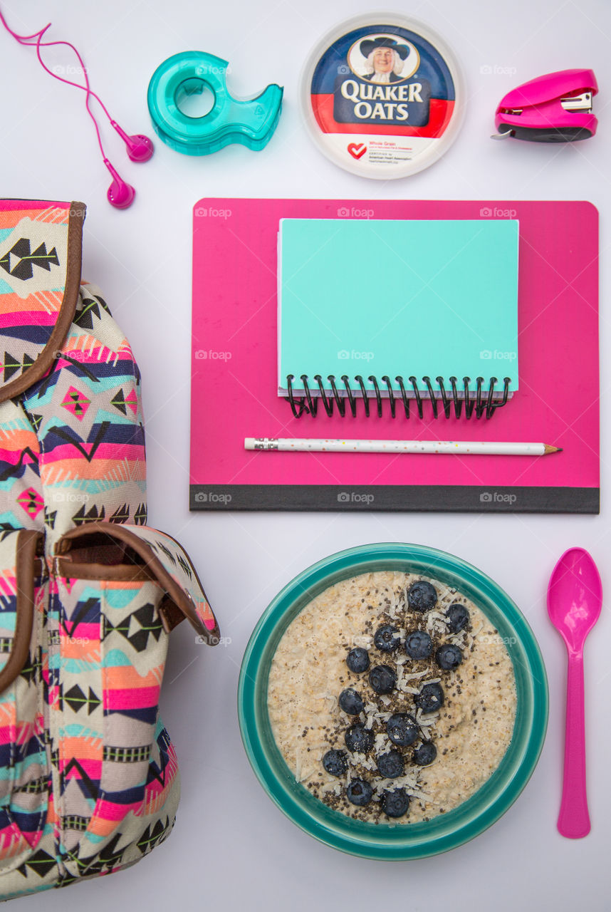 Back to School Quaker Oats Flat Lay