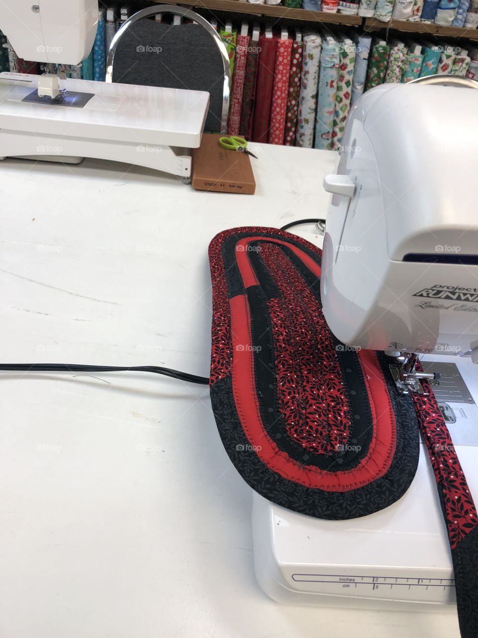 Rug making in red