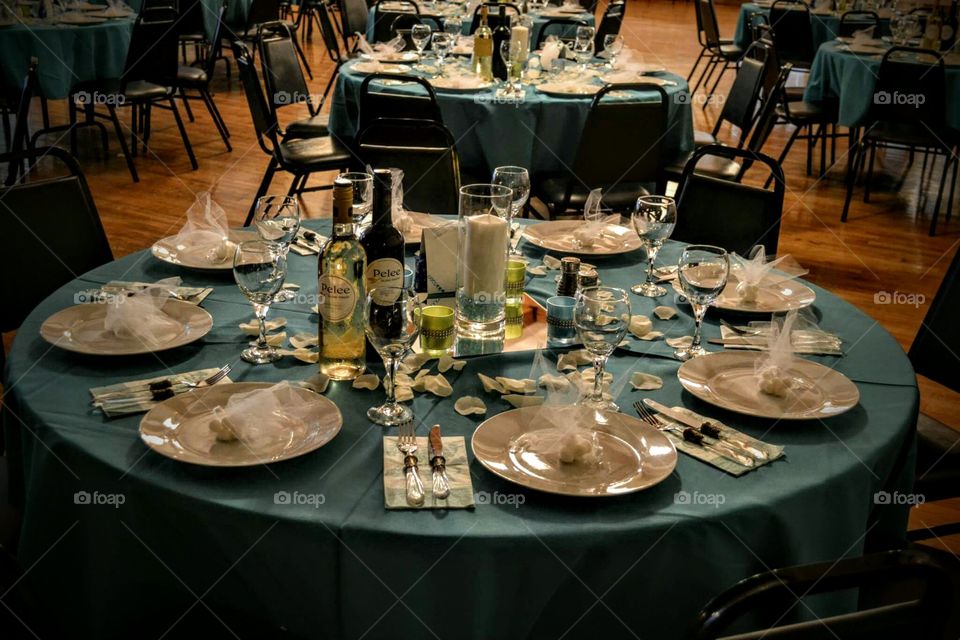 table setting for party