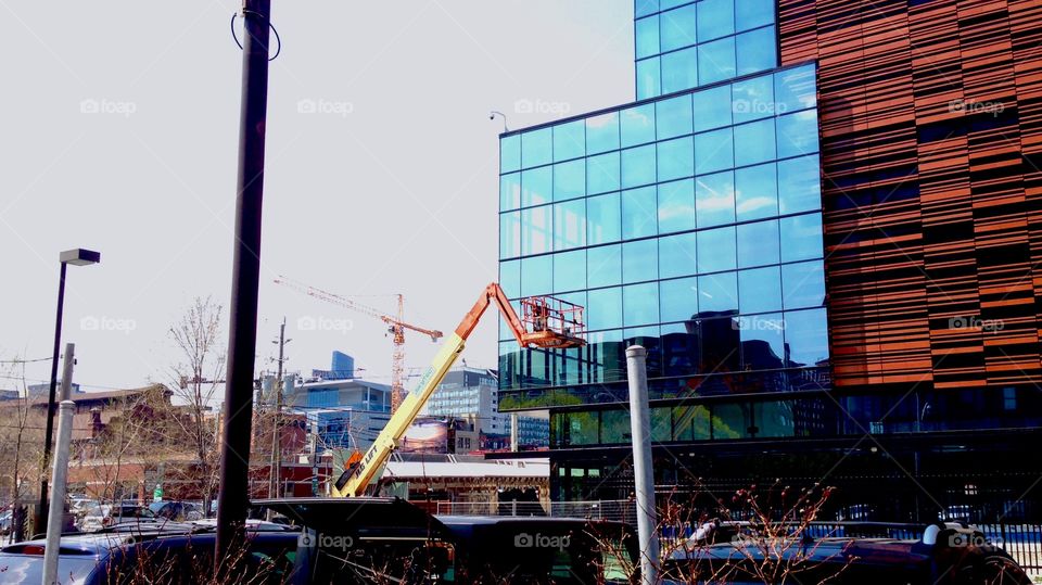 Rebuilding . Beautiful new modern building in downtown Toronto