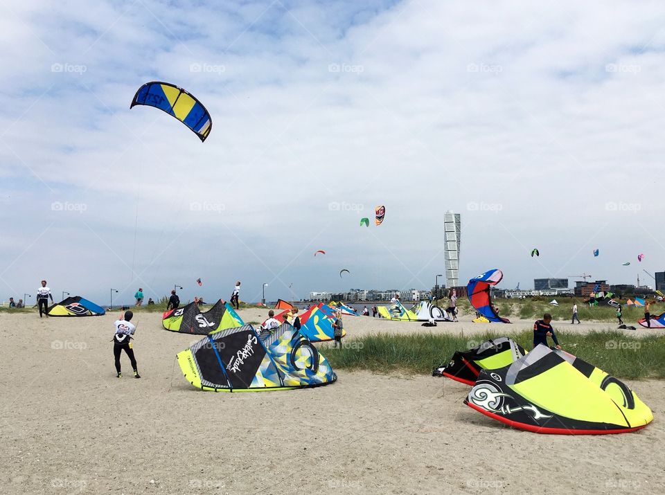 Kitesurfers, Malmö Sweden.