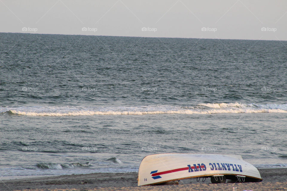 Atlantic City Beach lifeguard rescue boat