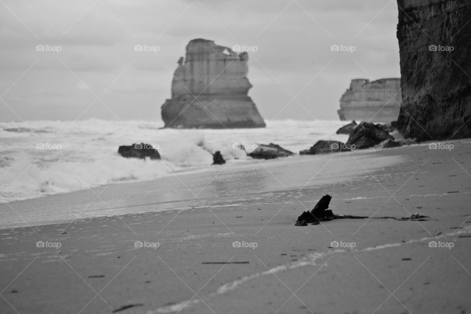 Ocean cliff, sea debris - 12 Apostles Australia 