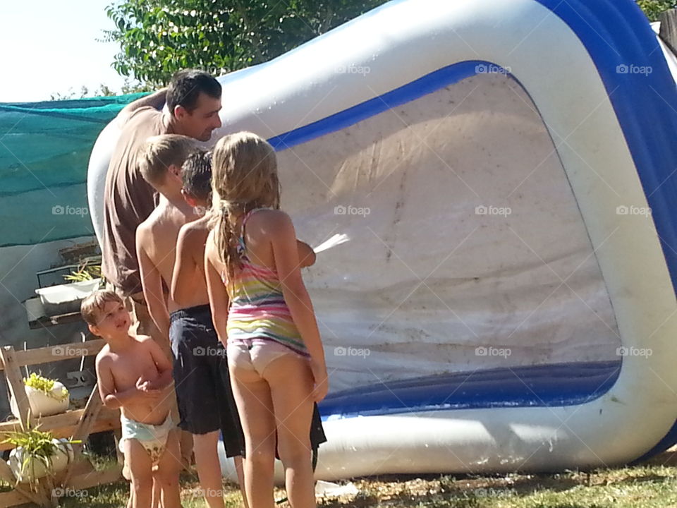 getting ready for a swim