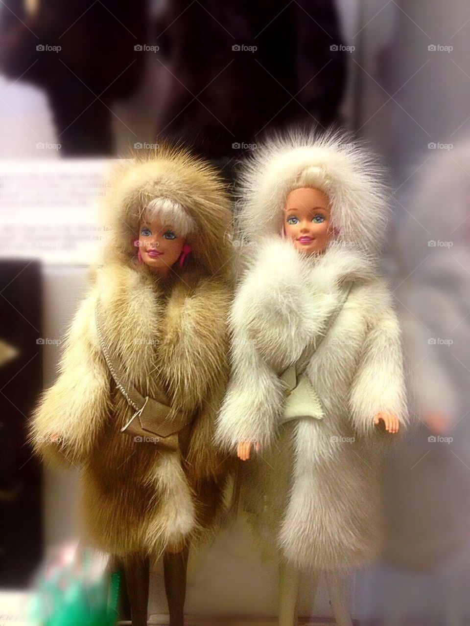 Barbies in fur coats